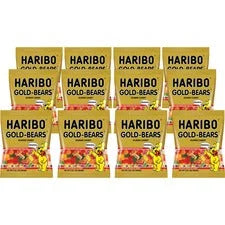 HARIBO Gold-Bears Gummi Candy - Assorted Fruit Flavors - 5 oz - 12 / Carton - Sweets