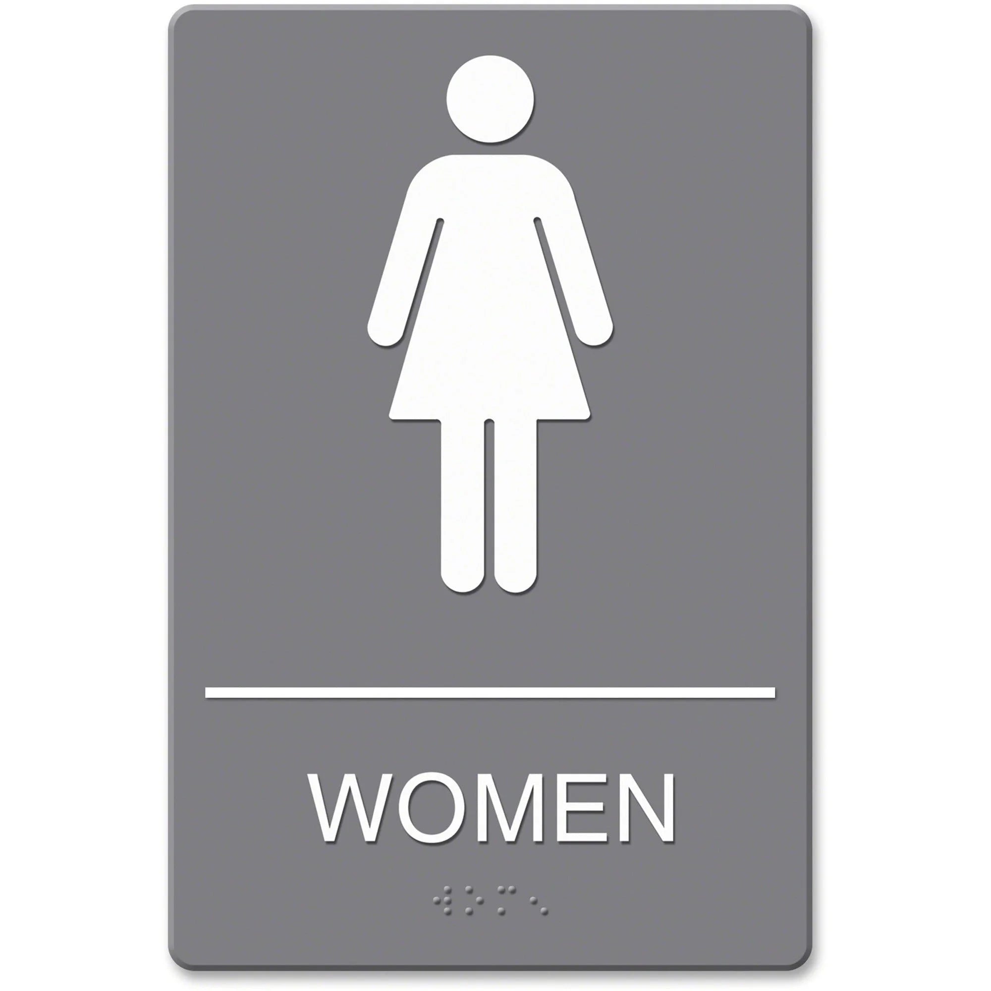 Headline Signs ADA Women Restroom Sign - ’Women’ Print - 6x9 - Double Sided