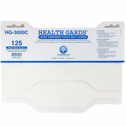 Health Gards Toilet Seat Covers - Half-fold White Paper - 125 Covers/Pack - 24 Carton
