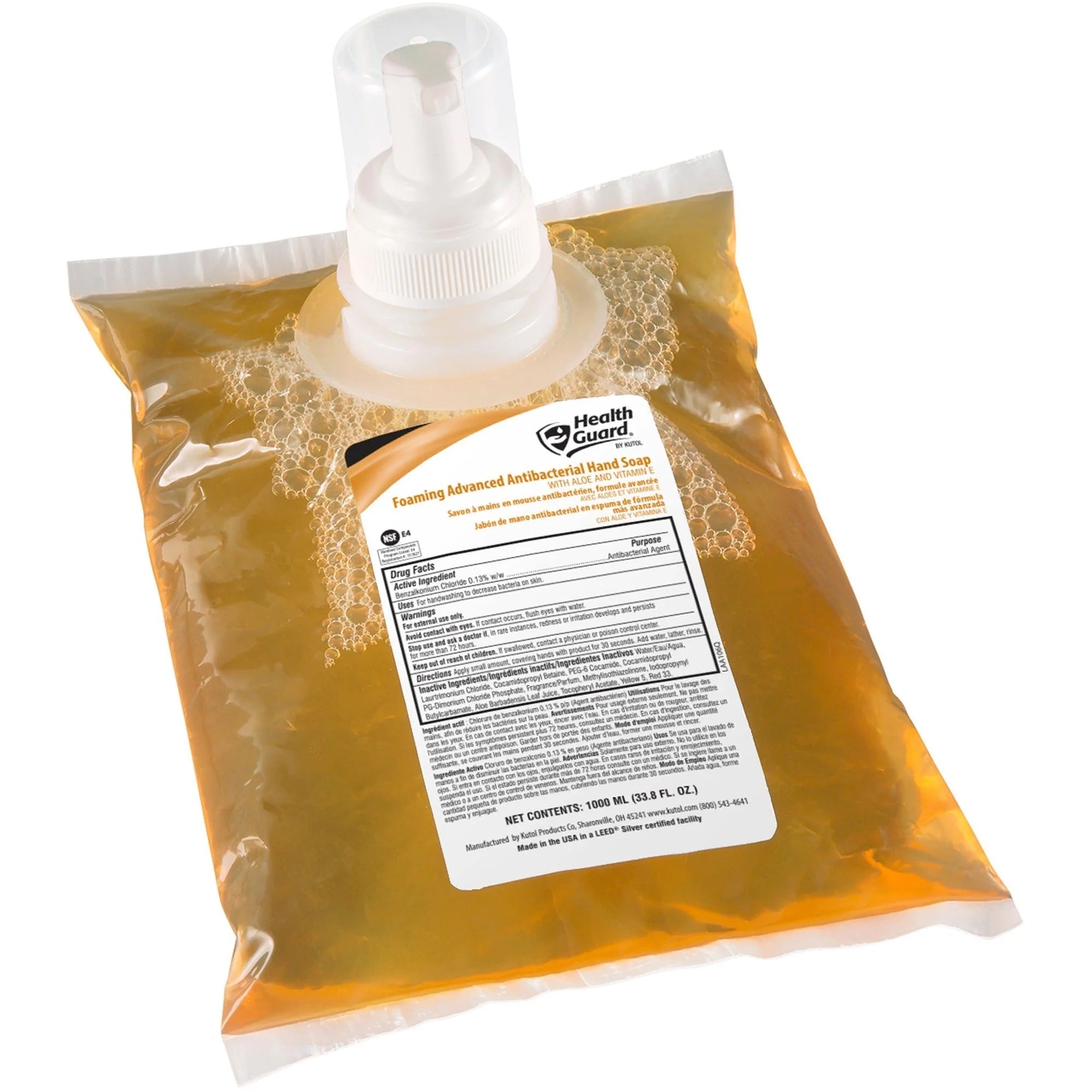 Health Guard Antibacterial Foam Soap: Citrus Spice Scent 1.06 Quart - Kills Germs Soil Gentle on Skin - Triclosan-Free