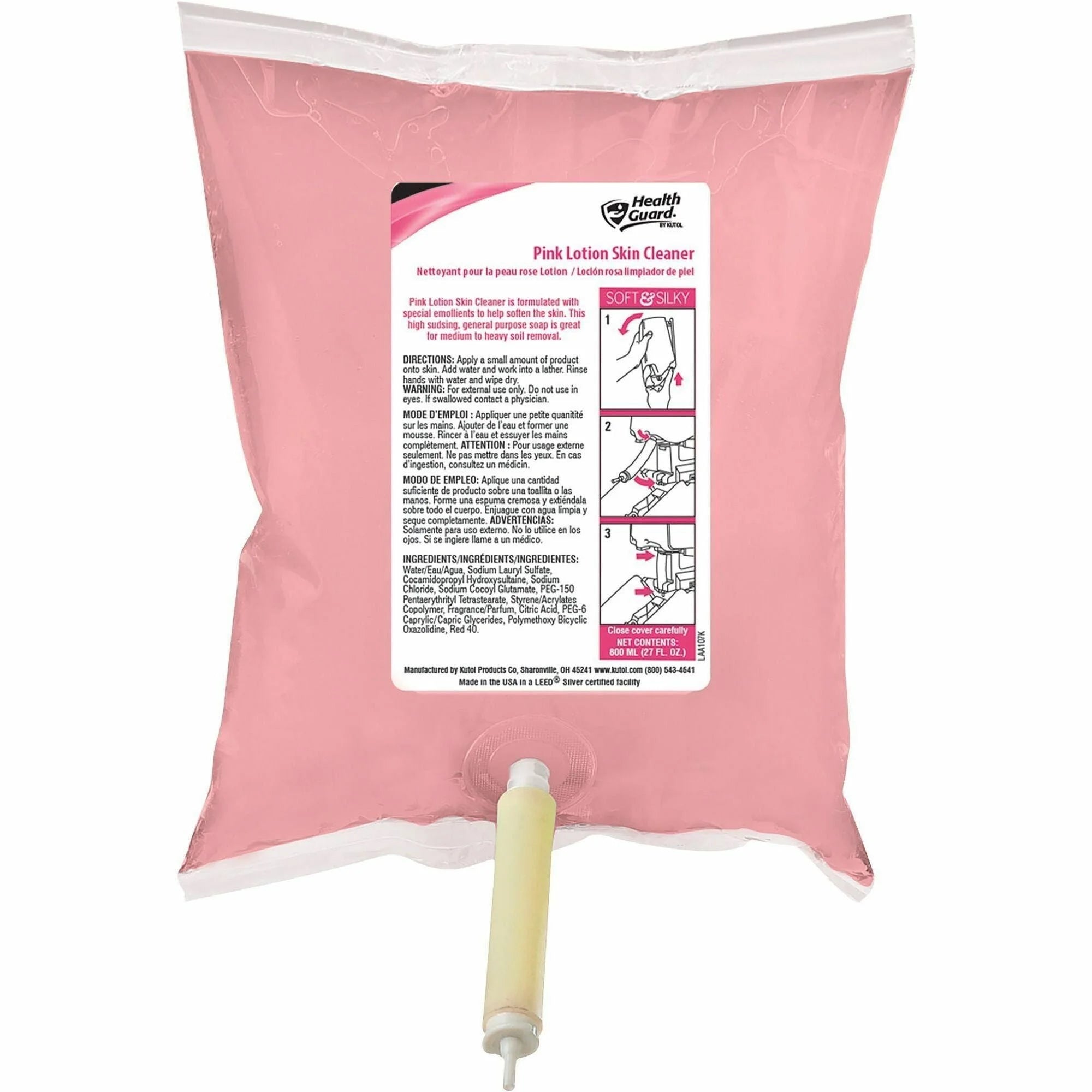 Health Guard Pink Lotion Skin Cleaner Refill - Soil Remover - 27.05 fl oz - Moisturizing - Fresh Scent - Skin/Body