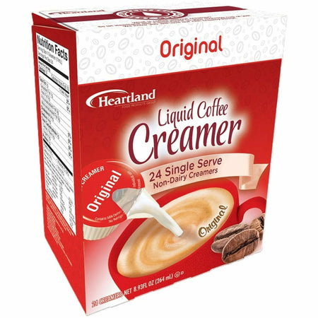 Heartland Single-Serve Liquid Coffee Creamers 0.37 fl oz (11 mL) 24 / Box Original Flavor 1 Serving (SNHFLJ157C1)