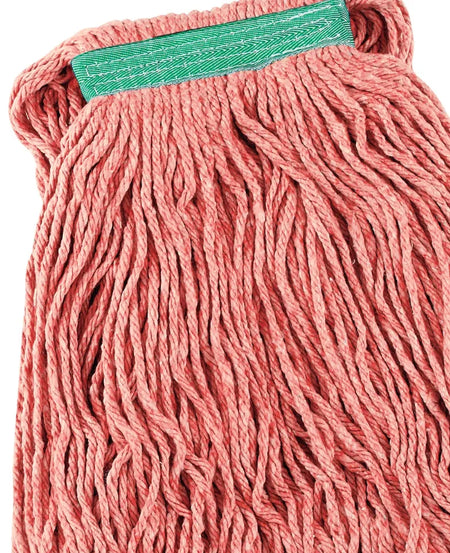 Heavy Duty Wet Mop Head 1-1/4’’ x 6’’ Headband 16oz Red Pack of 6