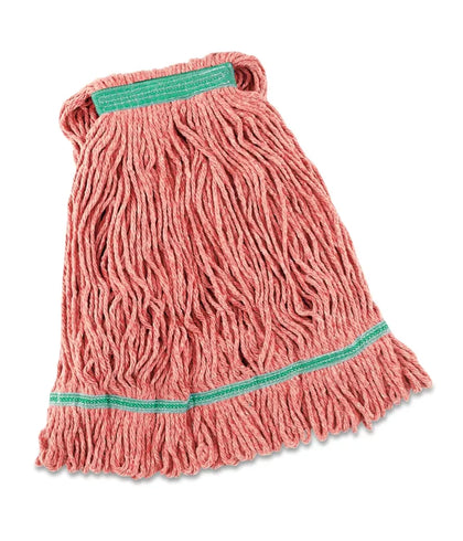 Heavy Duty Wet Mop Head 1-1/4’’ x 6’’ Headband 16oz Red Pack of 6