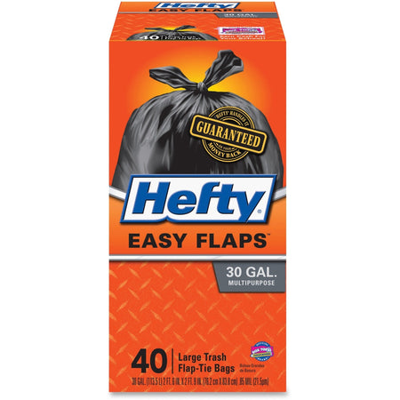 Hefty Easy Flaps 30-Gallon Trash Bags: Large Size Drawstring Closure - Bags & Liners