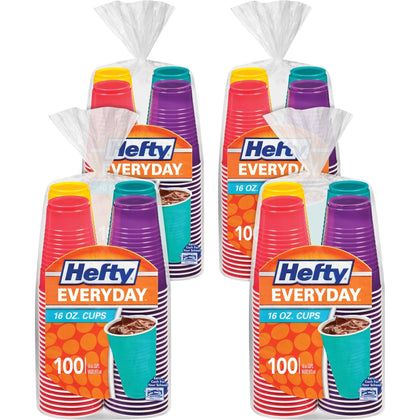 Hefty Everyday 16 oz Disposable Party Cups - Assorted Bright Colors - 100/Pack