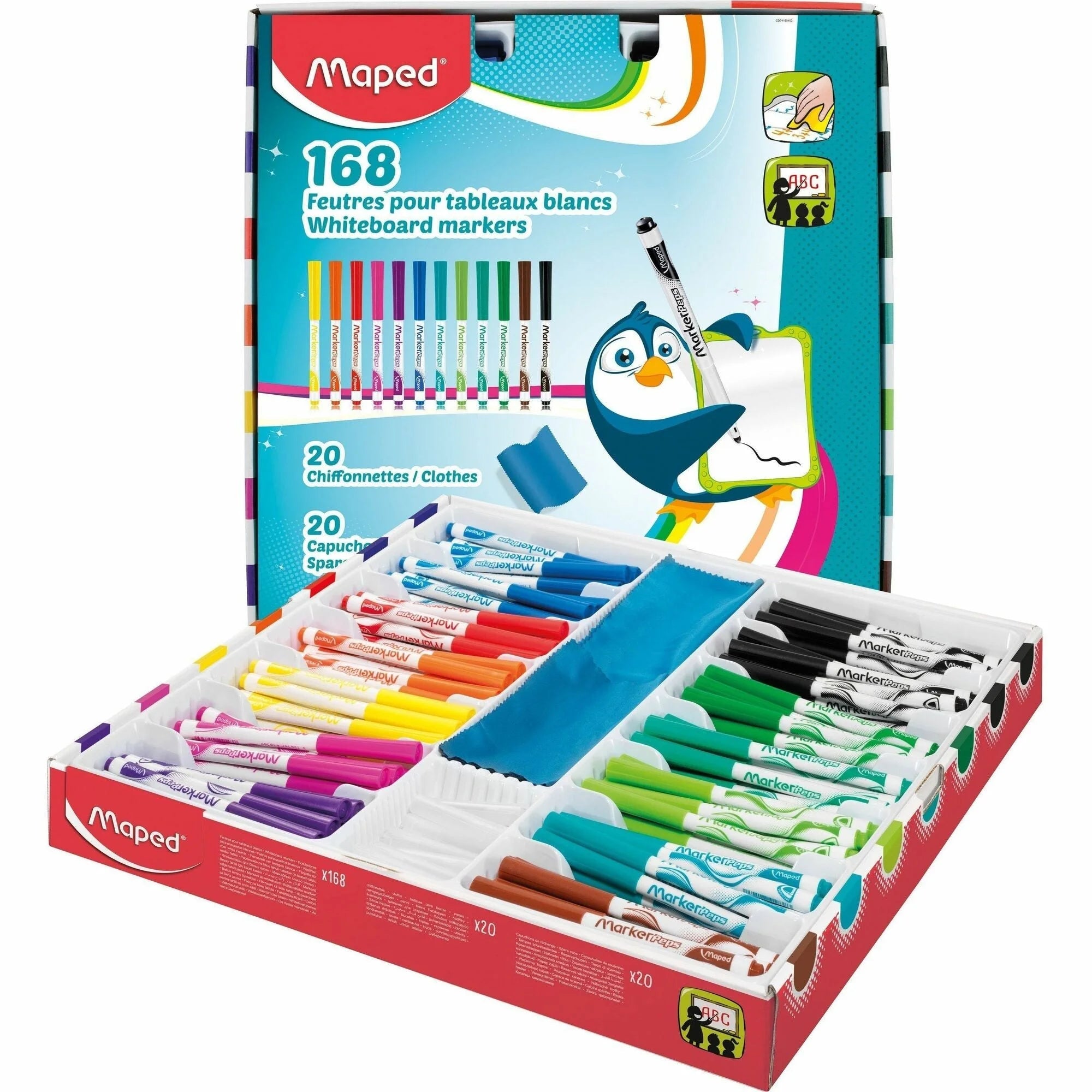 Helix Dry-Erase Markers: Fine Bullet Point Erasable Ink - 168/Box - Markers &
