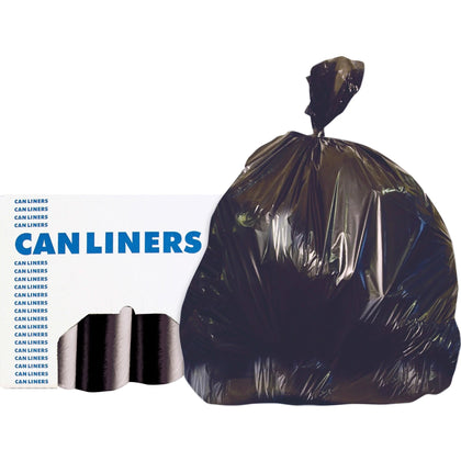 Heritage Accufit RePrime Can Liners: 55 gal 53’’x40’’ 1.30 mil - Black LDPE - Trash Bags & Liners