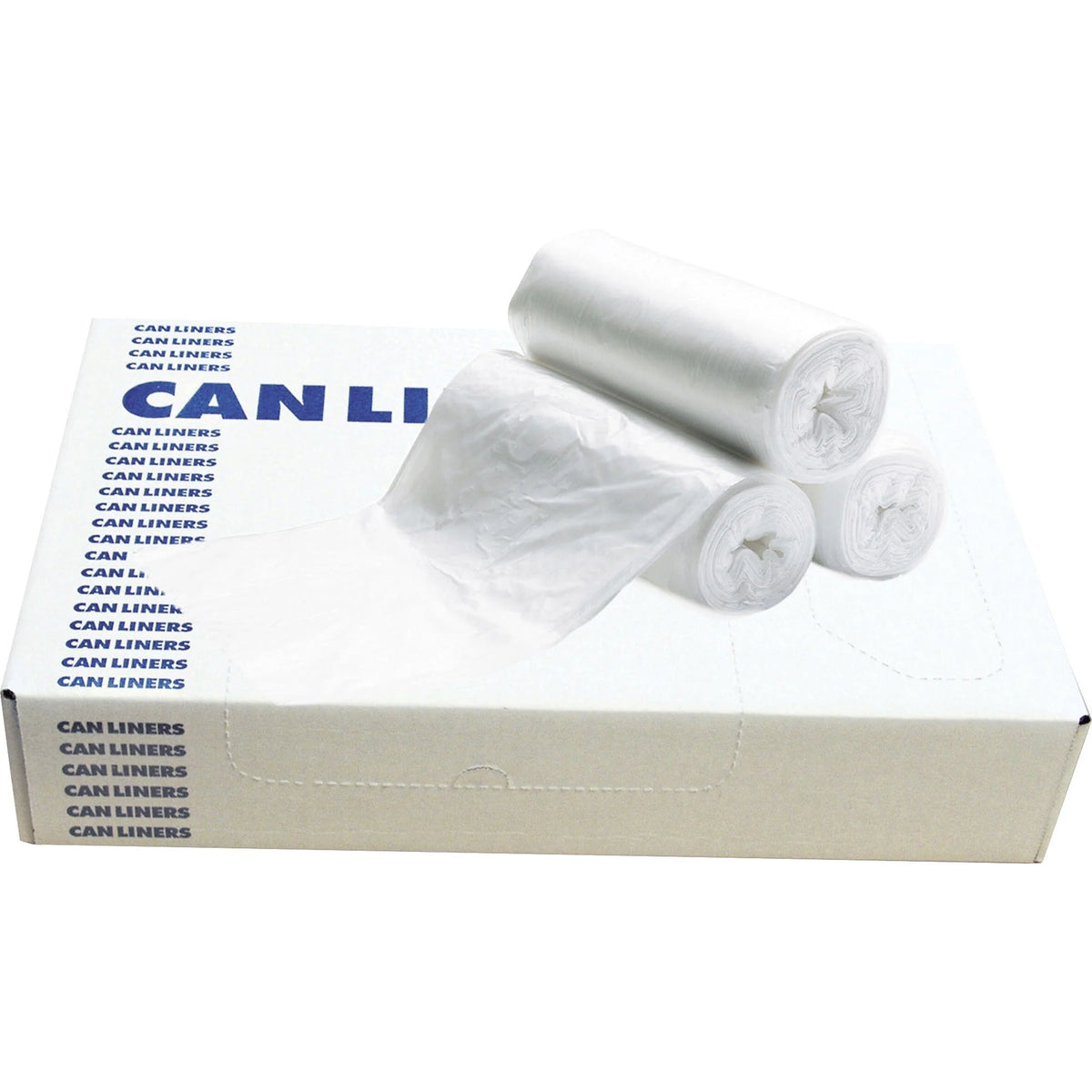 Heritage Clear Can Liner: 25x22 Low-Density LLDPE - 50/Roll - Trash Bags & Liners