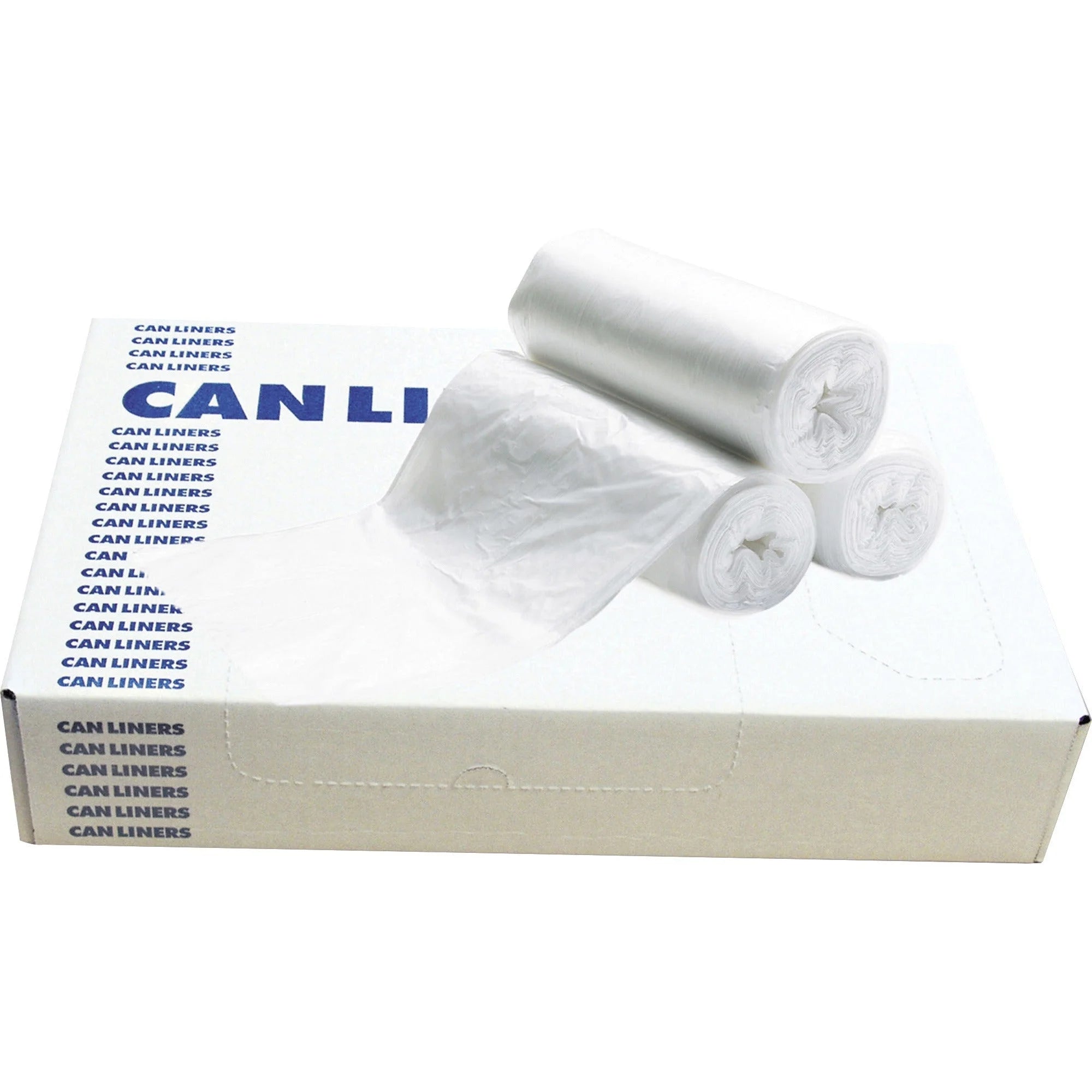 Heritage Clear Can Liner: 25x22 Low-Density LLDPE - 50/Roll - Trash Bags & Liners
