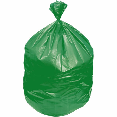 Heritage Eco Blend Max Can Liners - 60 gal Capacity - 38’’ x 58’’ - 0.80 mil - Green Tint - Recycled - 100/Carton