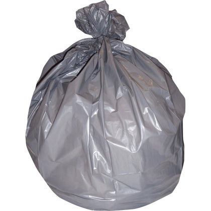 Heritage Super Heavy Gray LLD Can Liners - 60 gal Capacity - 58’’ x 38’’ - 1.10 mil - 100/Carton - Trash Bags &