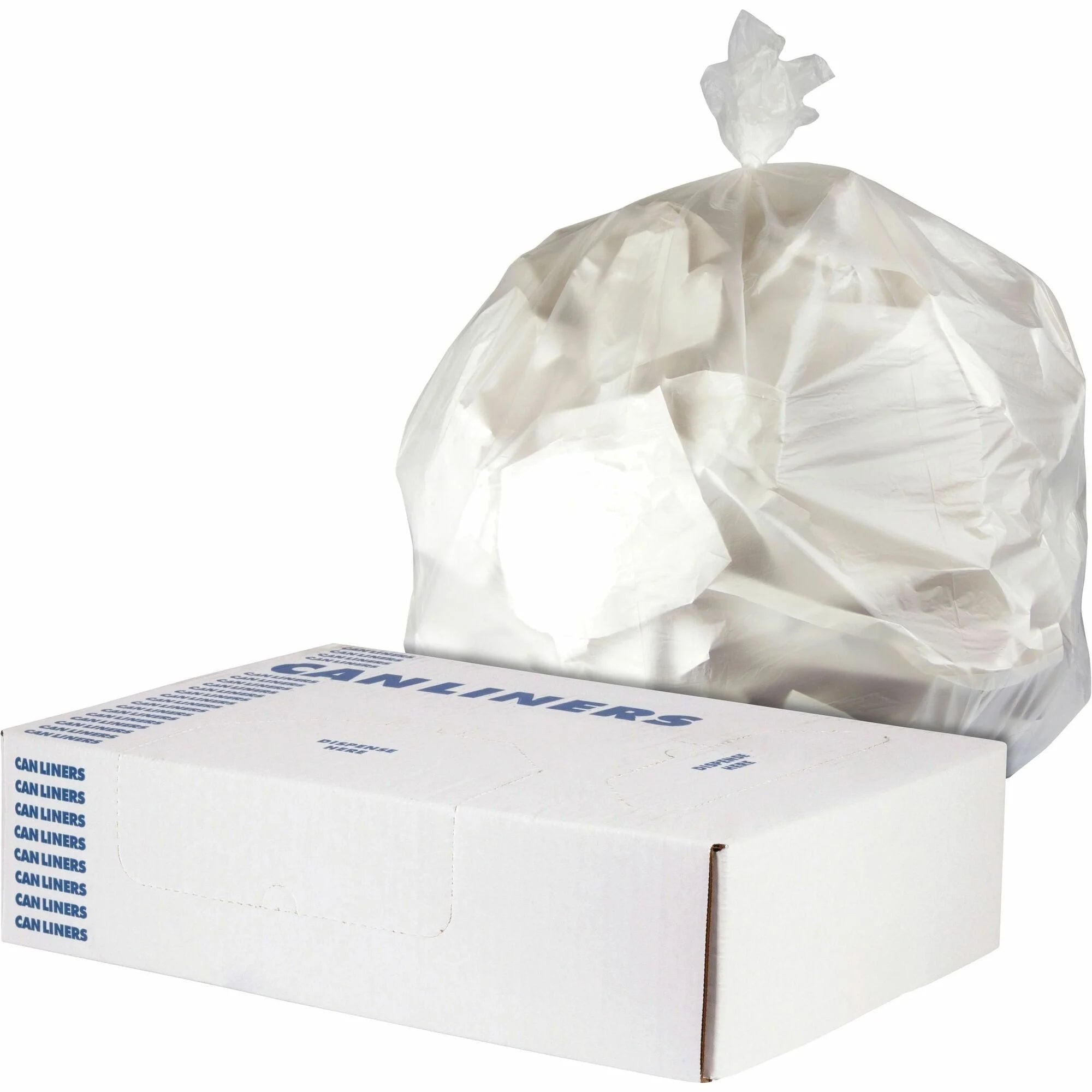Heritage Value Line Can Liners: 45 gal Capacity 40x46’’ 0.55 mil - Natural Recycled - 250/Carton - Trash Bags & Liners