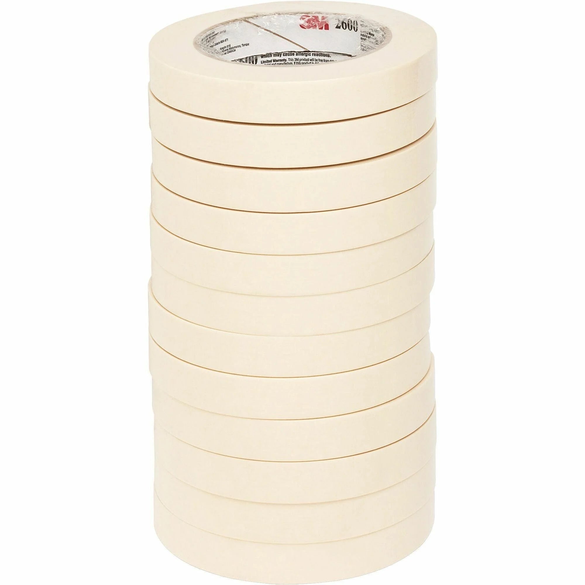 Highland Economy Masking Tape: 60 yd Length x 0.71’’ Width - 3’’ Core - Tan - 12 Pack - Tape