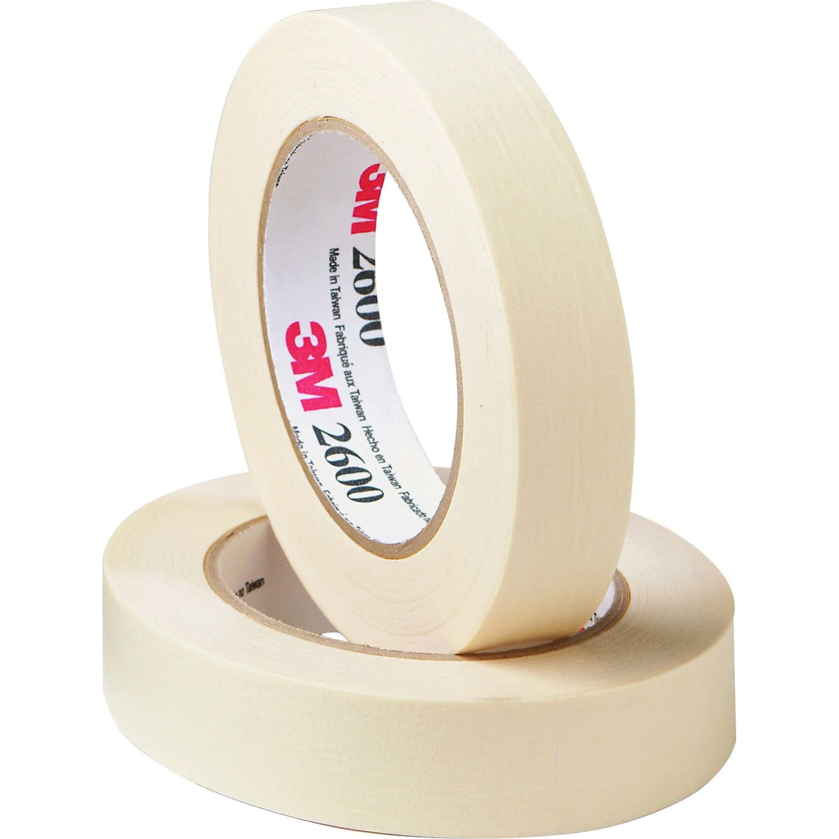 Highland Economy Masking Tape - 60 yd Length x 1’’ Width - 3’’ Core - Tan - 9 Pack
