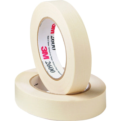 Highland Economy Masking Tape - 60 yd Length x 1’’ Width - 3’’ Core - Tan - 9 Pack