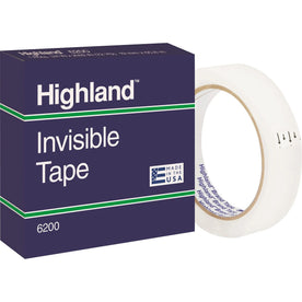 Highland 3/4’’W Matte-finish Invisible Tape - 72 yd Length x 0.75’’ Width - 3’’ Core - Matte - Clear - General