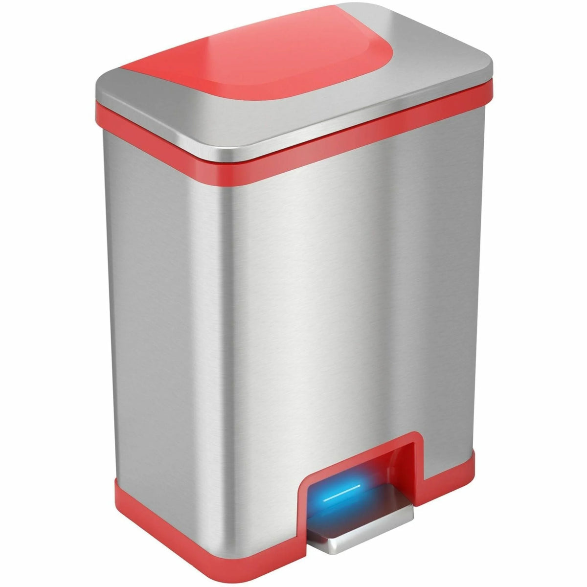 HLS Commercial 13-Gallon Trash Can: Touchless Sensor Deodorizer Stainless Steel - Waste Containers & Lids