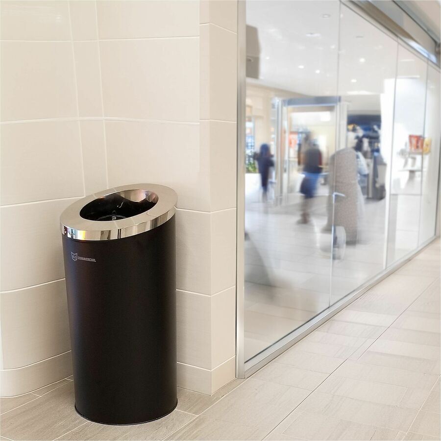 HLS Commercial 15-Gallon Round Open Top Trash Can - Alternate-Image1
