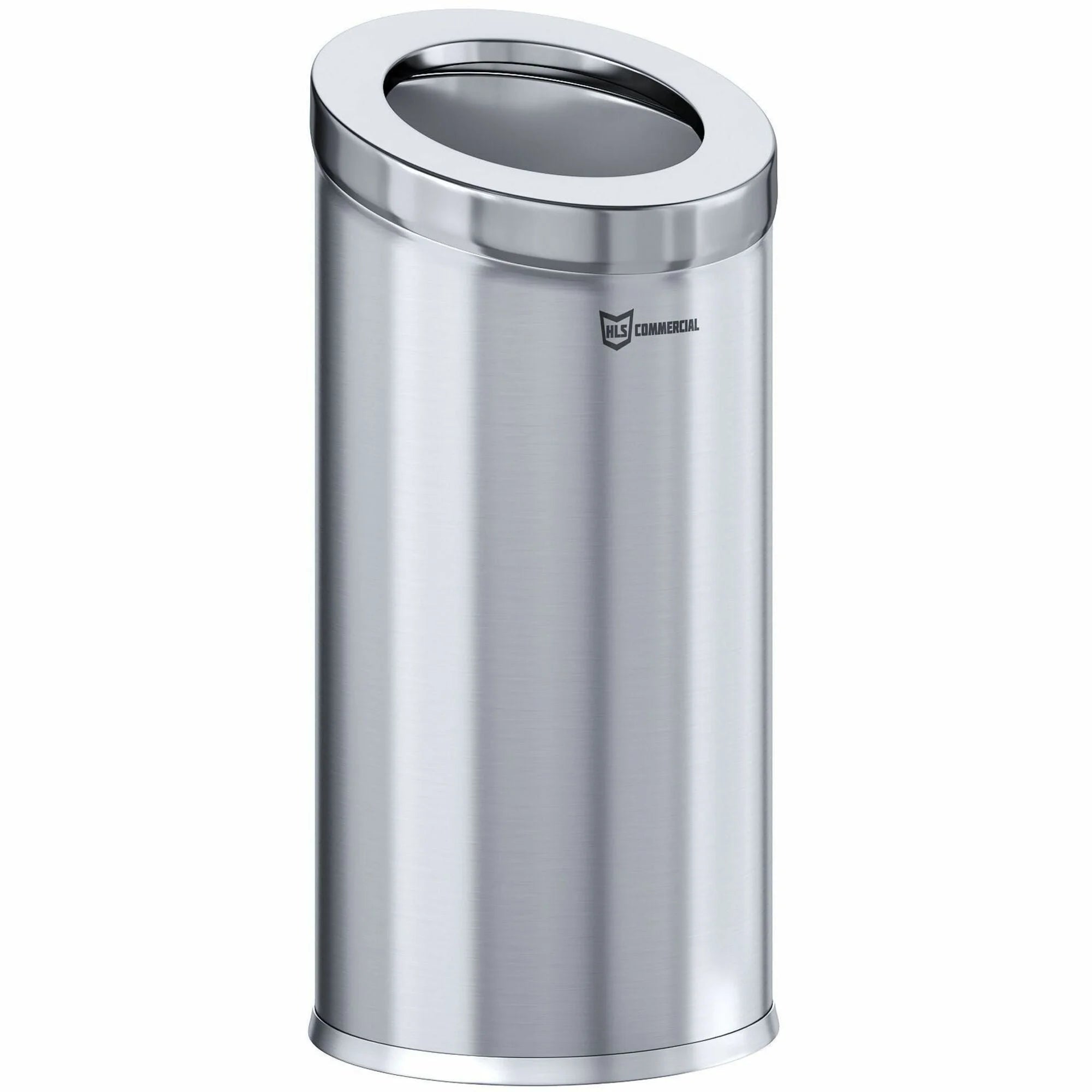 HLS Commercial 15-Gallon Round Trash Can: Durable Stainless Steel Design - Waste Containers & Lids