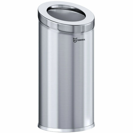 HLS Commercial 15-Gallon Round Trash Can: Durable Stainless Steel Design - Waste Containers & Lids