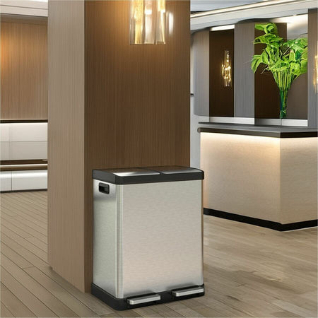 HLS Commercial 16-Gallon Combination Recycle Trash Can - Alternate-Image1