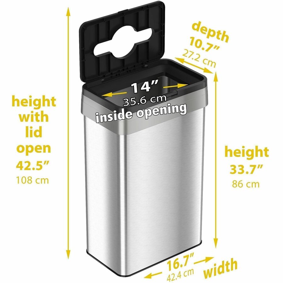 HLS Commercial 21-Gallon Rectangular Open Trash Can - Alternate-Image5