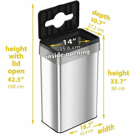 HLS Commercial 21-Gallon Rectangular Open Trash Can - Alternate-Image5