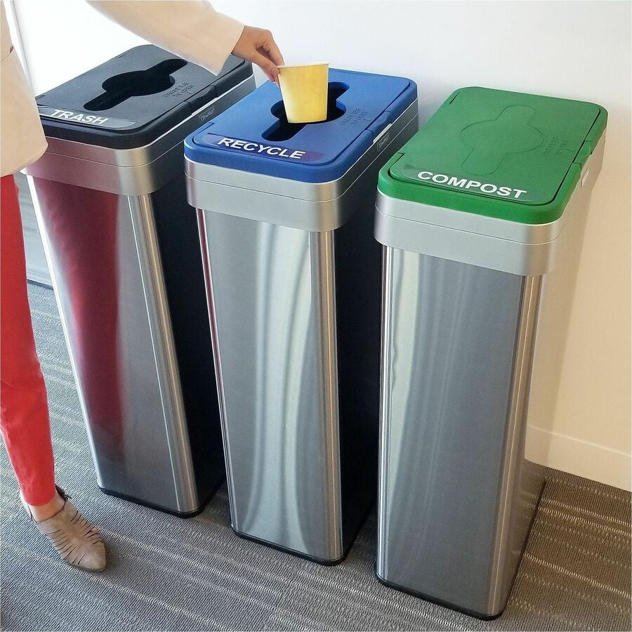 HLS Commercial 21-Gallon Trash/Recycle/Compost Can Set - Alternate-Image2