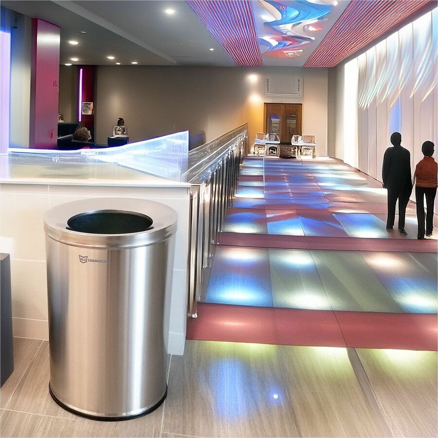 HLS Commercial 26-Gallon Round Open Top Trash Can - Alternate-Image1