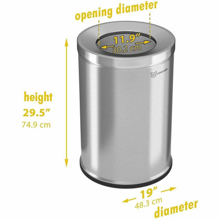 HLS Commercial 26-Gallon Round Open Top Trash Can - Alternate-Image5
