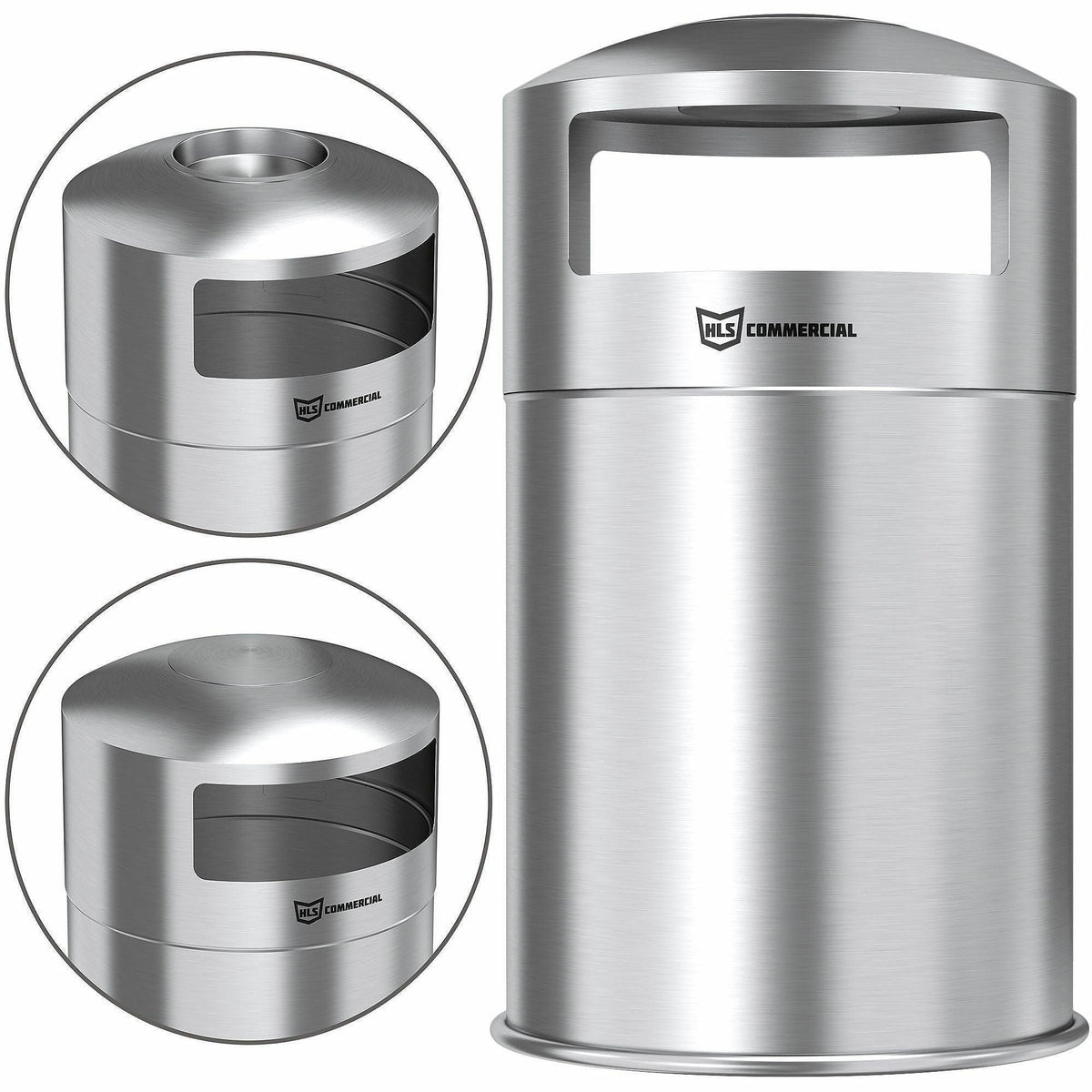 HLS Commercial 50-Gallon Dual Side-Entry Trash Can - 2000