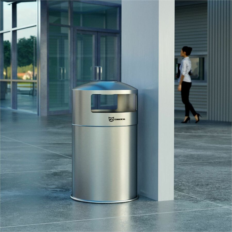 HLS Commercial 50-Gallon Dual Side-Entry Trash Can - Alternate-Image2