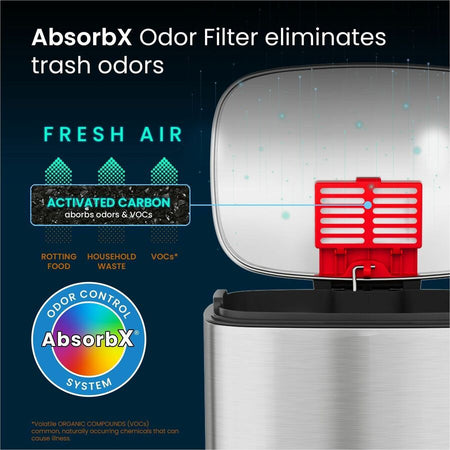 HLS Commercial Fire-Rated Soft Step Trash Can - Top