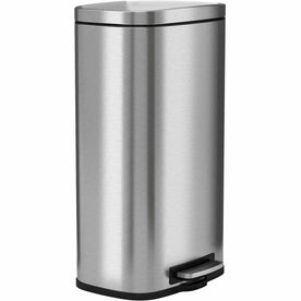 HLS Commercial Fire-Rated Soft Step Trash Can - 8 gal Capacity - Stainless Steel - Waste Containers & Lids