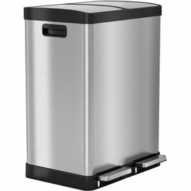 HLS Commercial Fire-Rated Soft Step Trash Can: Durable 16 gal Stainless Steel Bin - Waste Containers & Lids