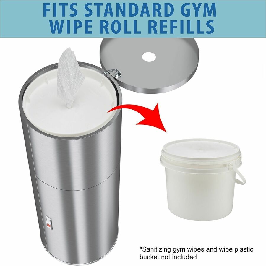 HLS Commercial Gym Wipe Dispenser 9-Gallon Trash Can - Alternate-Image3