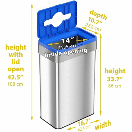 HLS Commercial Rectangular Open Top Recycle Bin/Lid - Alternate-Image5