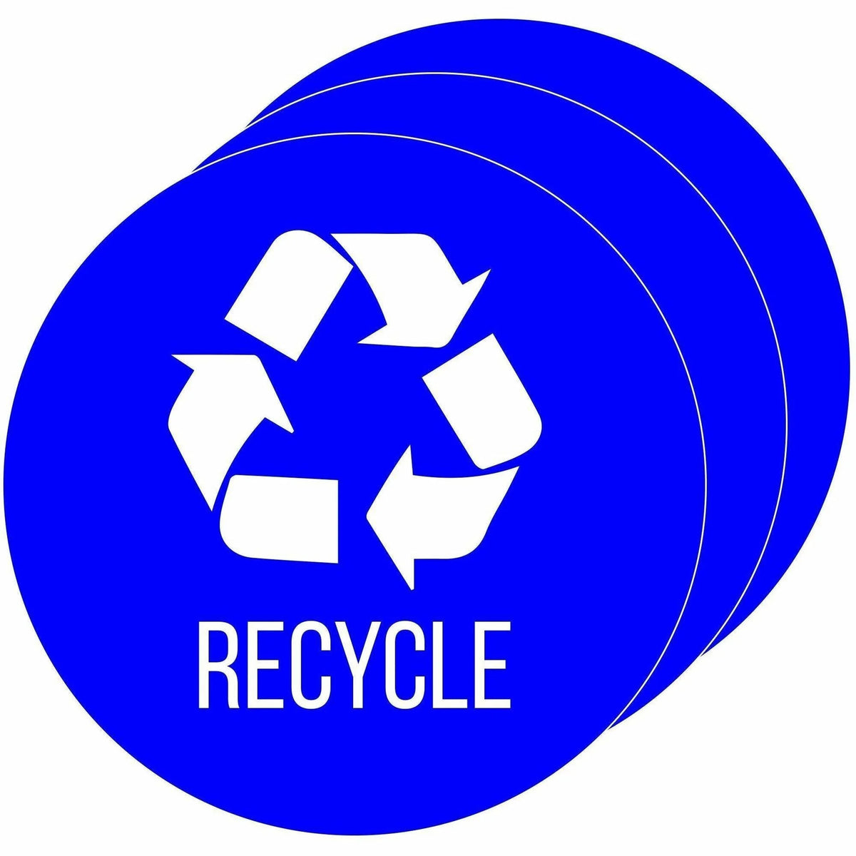 HLS Commercial Refuse Bin Icon Sticker - Waterproof Vinyl - Blue Circle - 3/Carton - Waste Containers & Lids