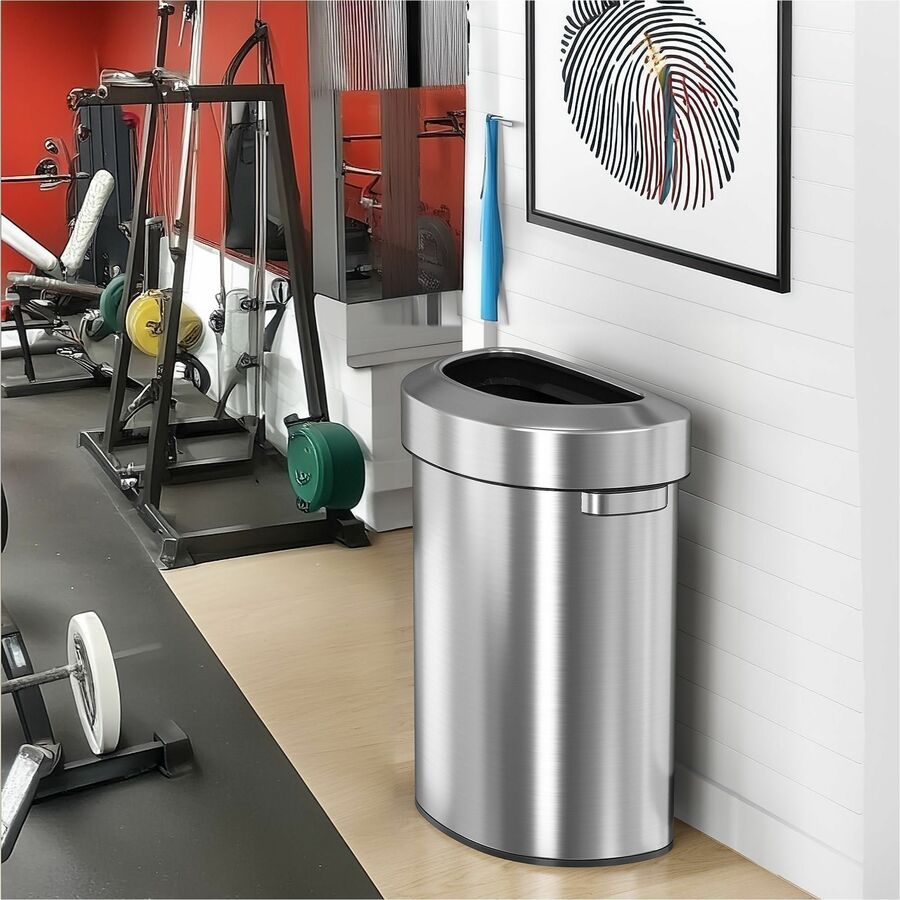 HLS Commercial Semi-Round Open Top Trash Can - Alternate-Image1