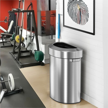 HLS Commercial Semi-Round Open Top Trash Can - Alternate-Image1