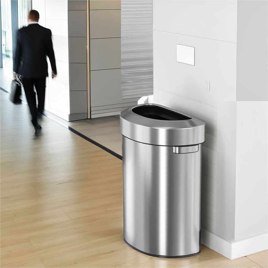 HLS Commercial Semi-Round Open Top Trash Can - Alternate-Image3