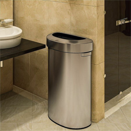 HLS Commercial Semi-Round Open Top Trash Can - Alternate-Image3
