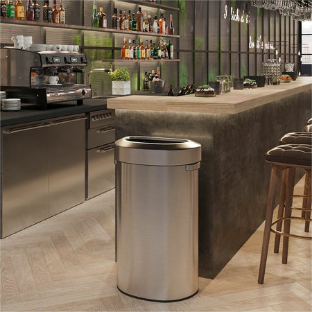 HLS Commercial Semi-Round Open Top Trash Can - Alternate-Image1