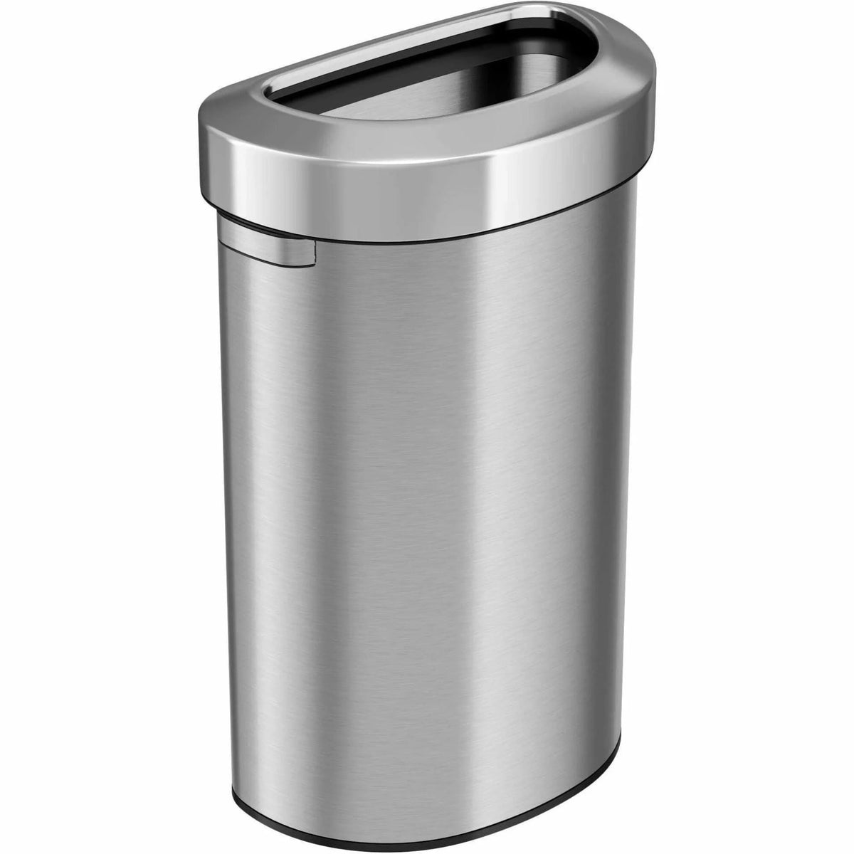 HLS Commercial Semi-Round Trash Can: 23 gal Stainless Steel Fingerprint Proof - Waste Containers & Lids