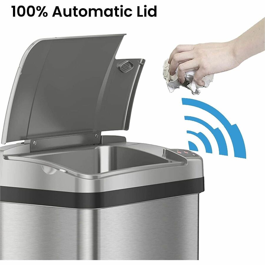 HLS Commercial Stainless Steel Sensor Trash Can - Top