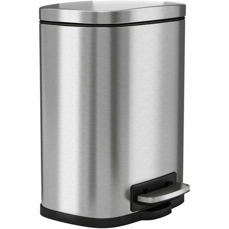 HLS Fire-Rated Soft Step Trash Can: 1.32 gal Stainless Steel Pedal Control - Waste Containers & Lids