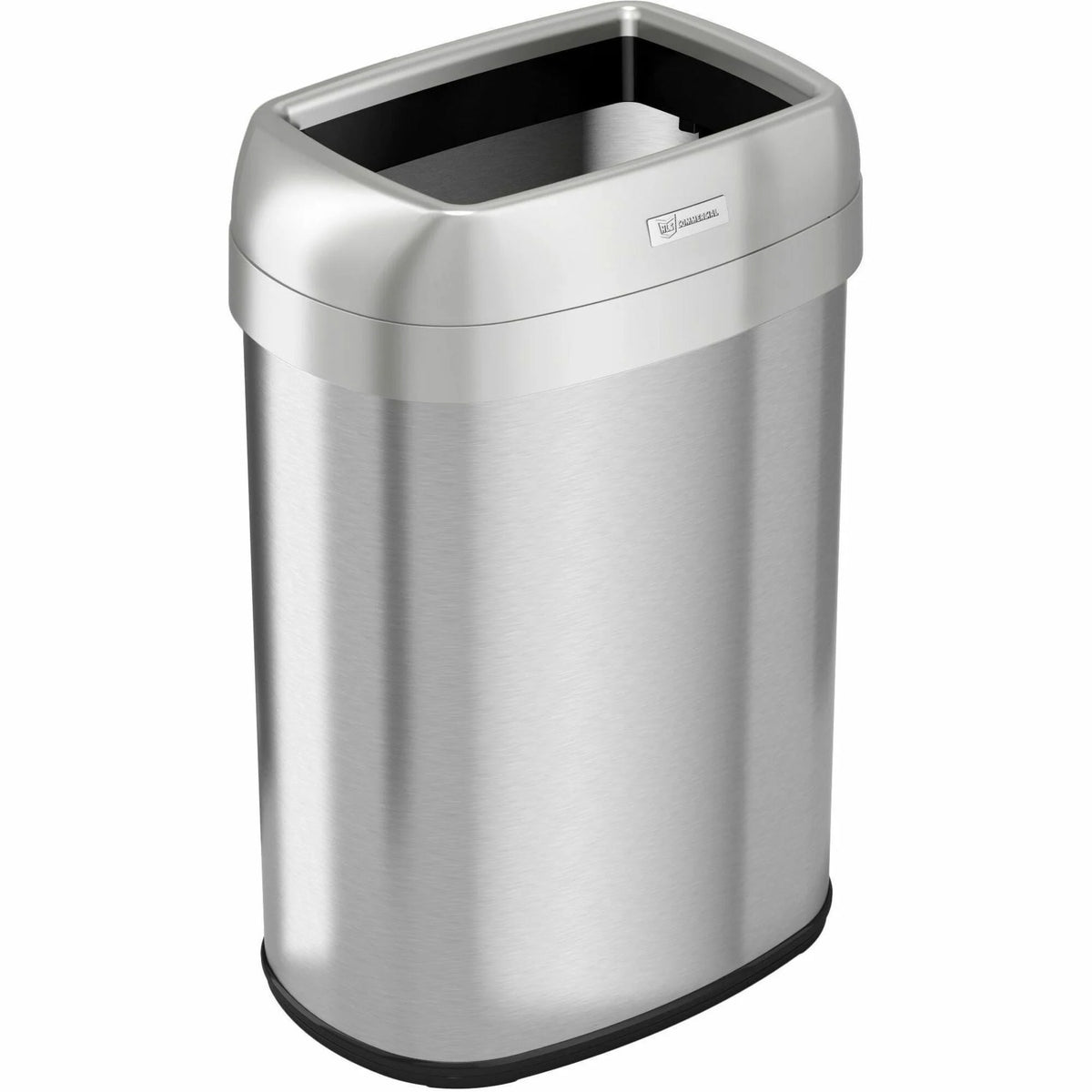 HLS Stainless Steel 13 gal Trash Can - Heavy Duty Fingerprint Resistant - Elliptical Design - Waste Containers & Lids