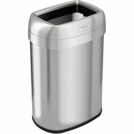 HLS Stainless Steel 13 gal Trash Can - Heavy Duty Fingerprint Resistant - Elliptical Design - Waste Containers & Lids