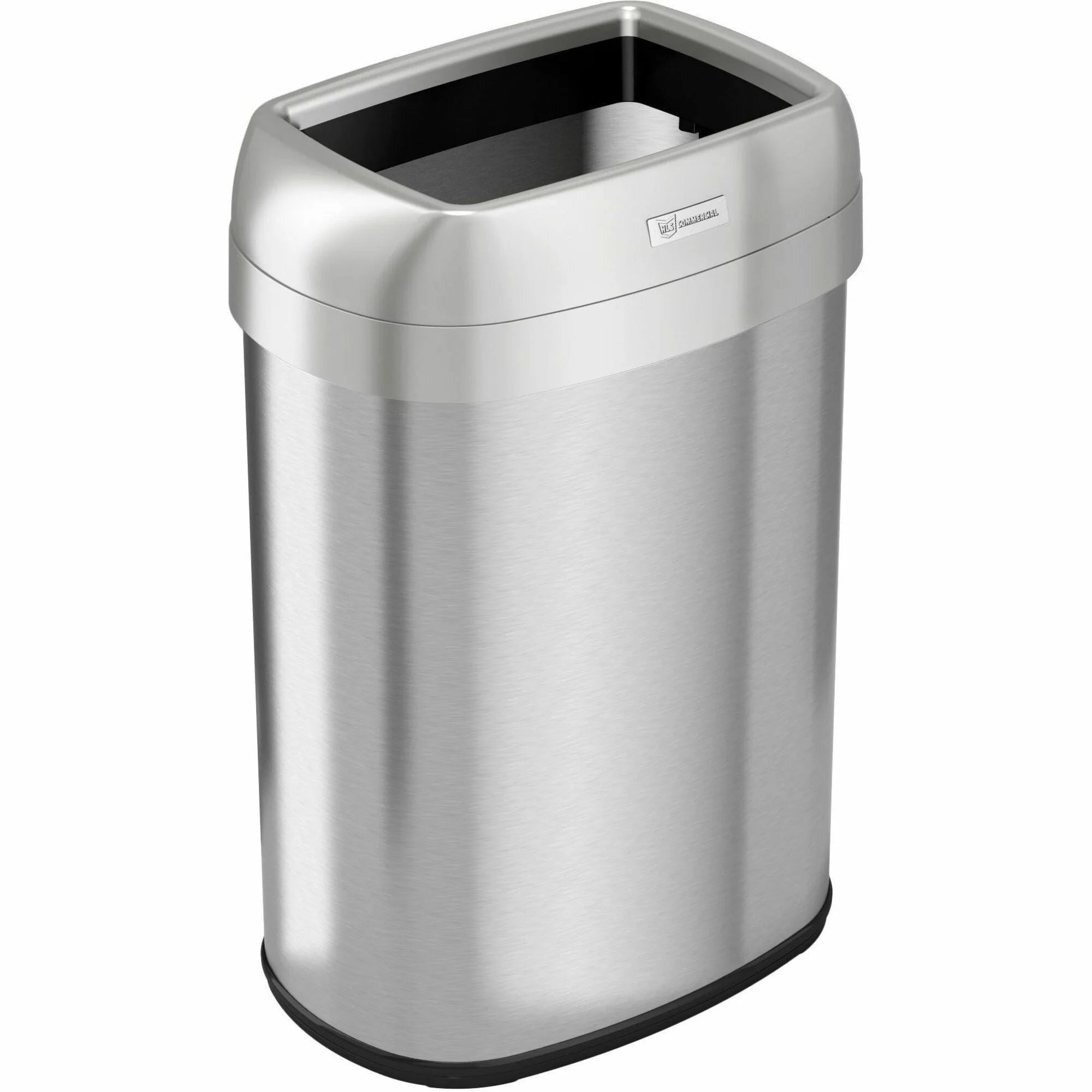 HLS Stainless Steel 13 gal Trash Can - Heavy Duty Fingerprint Resistant - Elliptical Design - Waste Containers & Lids